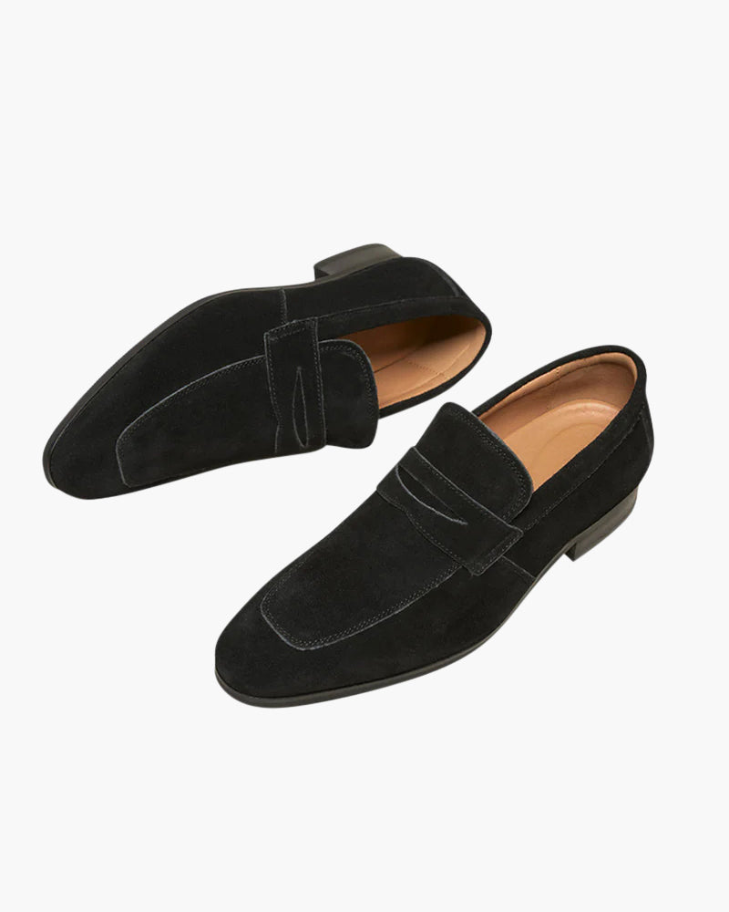 Herre Loafers Brun Suede Slip-ons Elegant Klassisk Design Komfortabel Fuld Lædersål-4