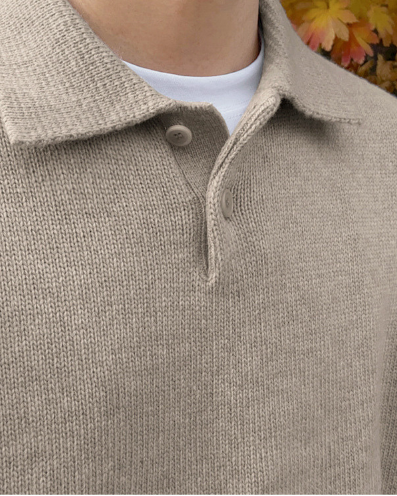 Herre Uldtrøje Grå 100% Uld Halv Zip Casual Trøje til Mænd-5