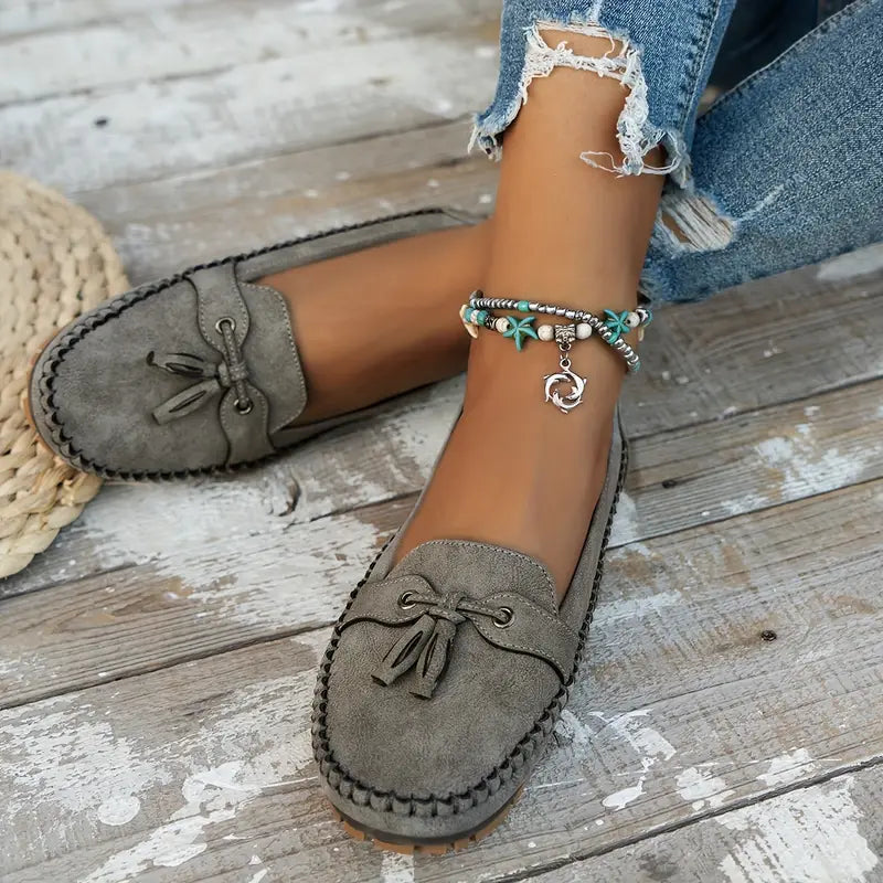 Variant image for Dame Loafers Beige Læder Komfortable Orthopediske Med Ergonomisk Sål og Polstret Indersål-11