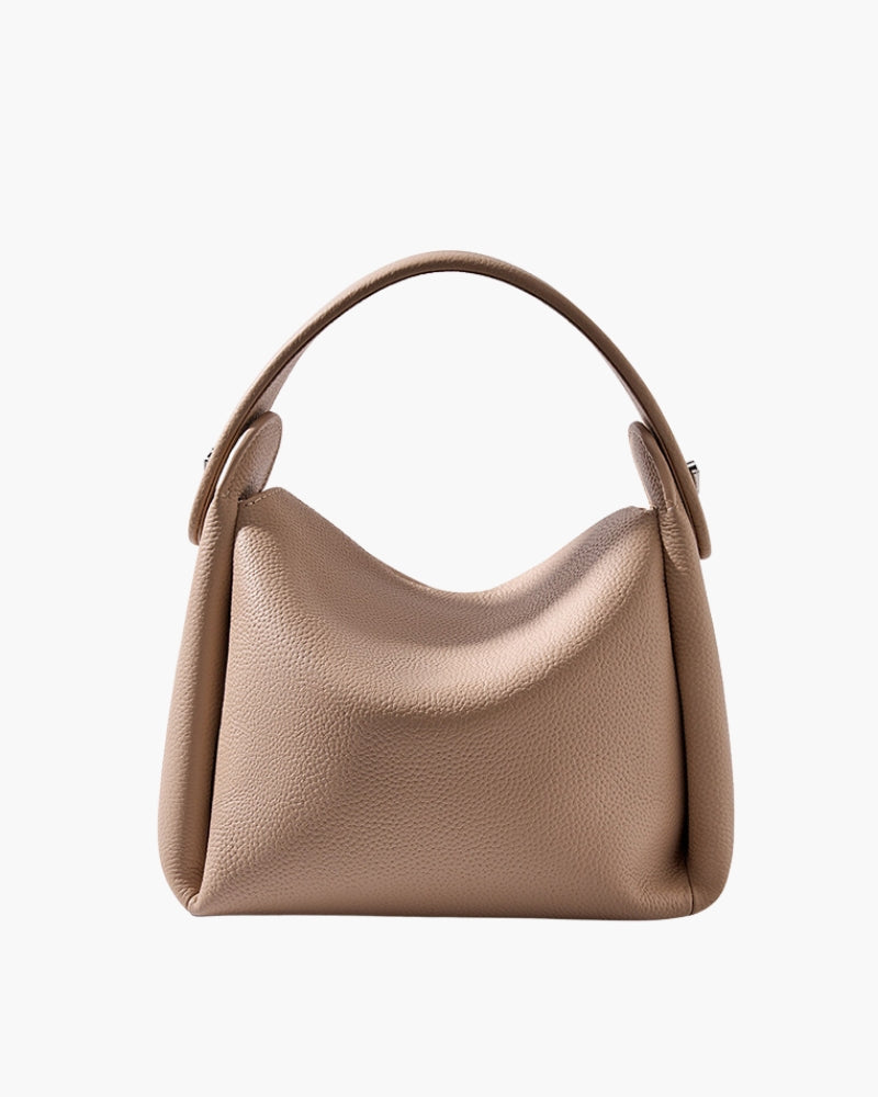 Dame Håndtaske Lille Læder Sort Klassisk Spænde Elegant Kompakt Design-3
