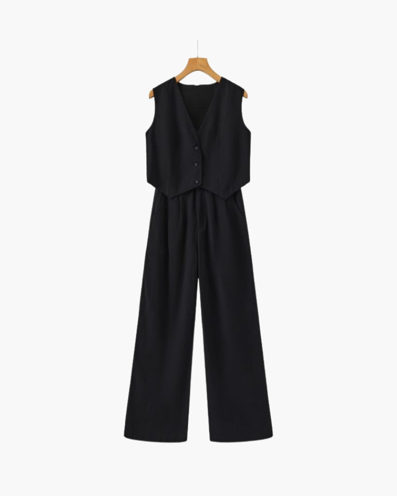 Dame Matchende Sæt Pastel Farver Linned Polyester To-delt Sæt Åndbart Komfortabelt Fashion Tøjsæt til Kvinder-1