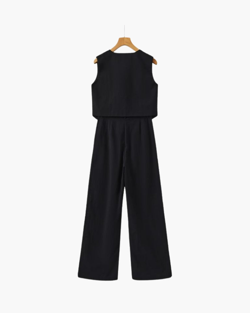Dame Matchende Sæt Pastel Farver Linned Polyester To-delt Sæt Åndbart Komfortabelt Fashion Tøjsæt til Kvinder-4