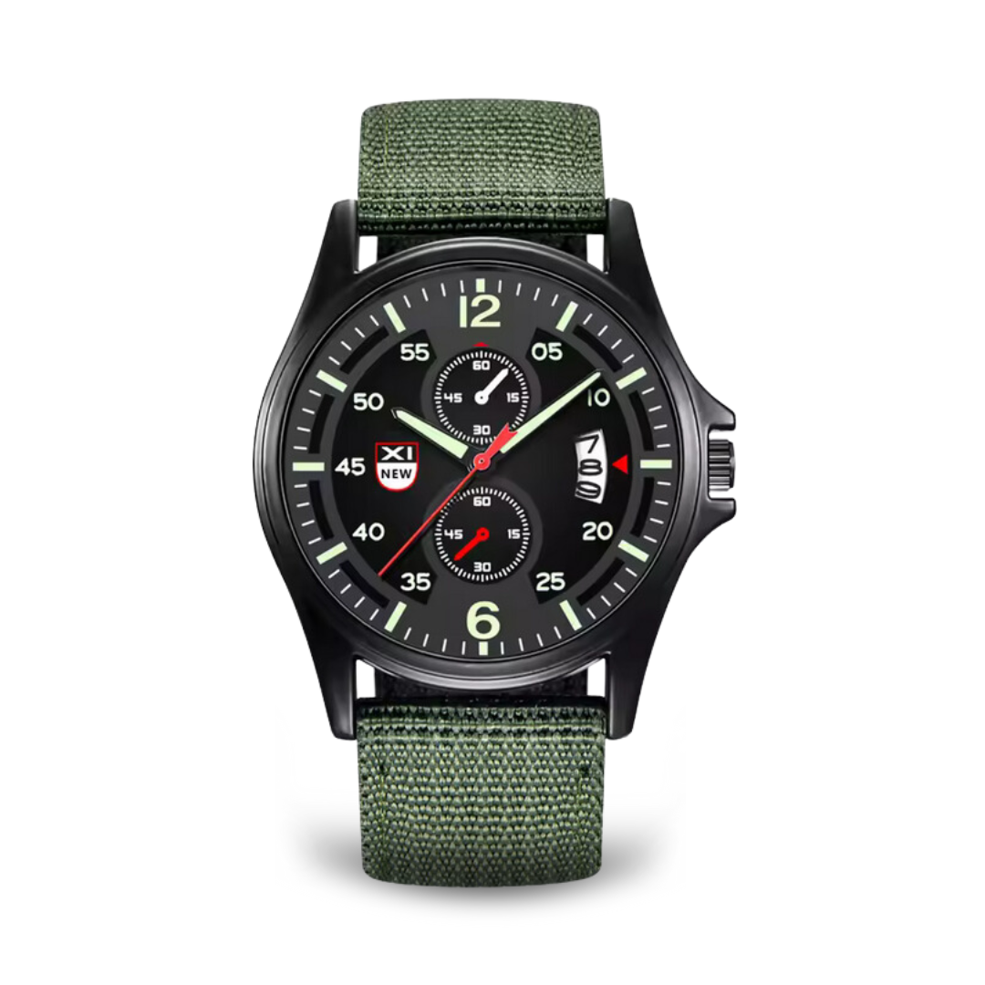Variant image for Herreur Militært Ur Sort Nylon Kvarts Sportiv Design Med Datovisning Optimal Til Aktiv Livsstil-1