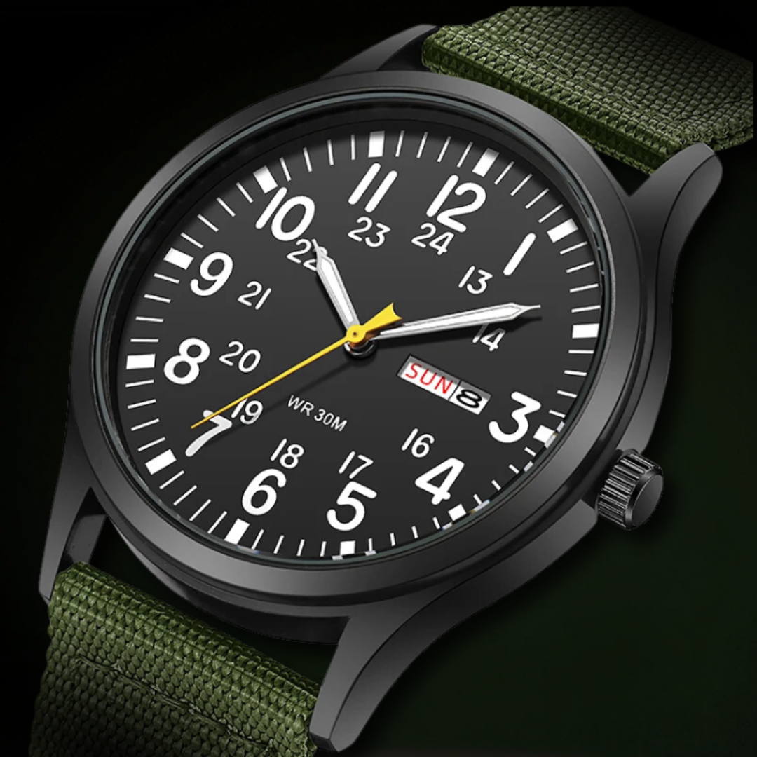 Herreur 42mm Sort Tekstil Vandafvisende Kvalitet Casual Sporty Design-3