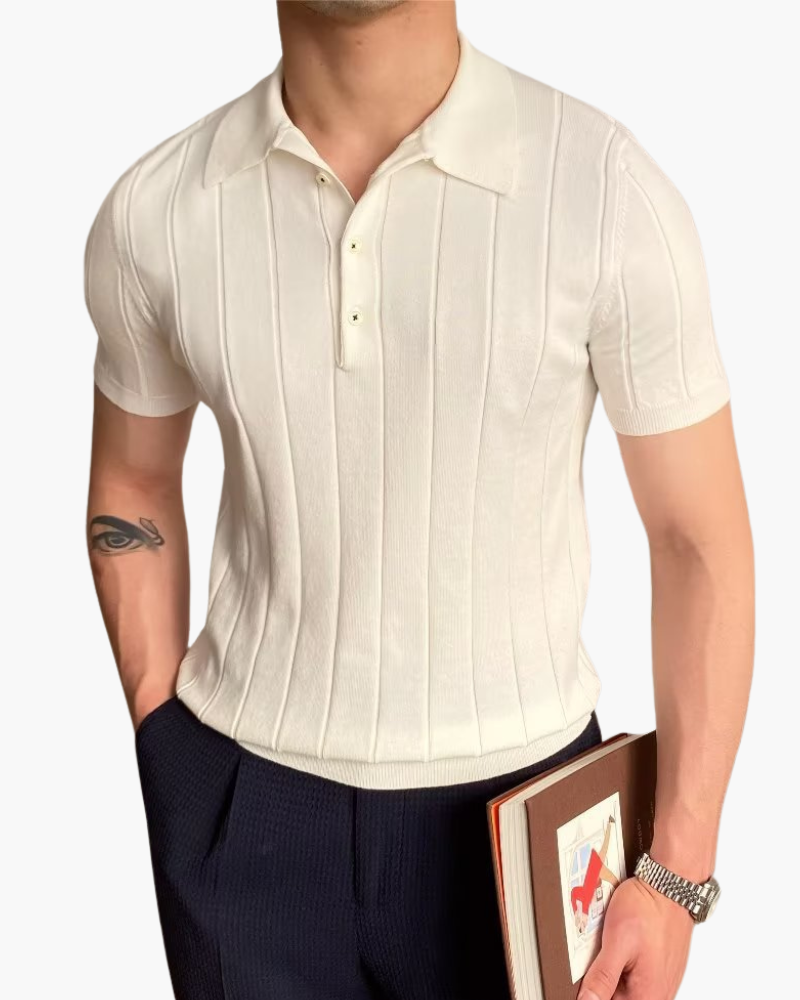 Variant image for Herre Polo Shirt Grå Slim Fit Katoen Blød Åndbar Casual T-shirt-1