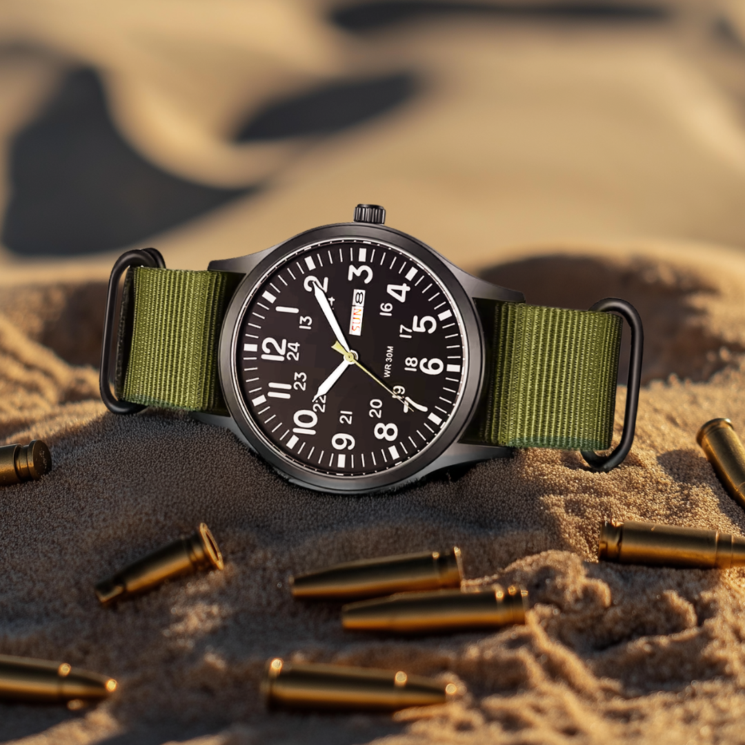 Herreur 42mm Sort Tekstil Vandafvisende Kvalitet Casual Sporty Design-6