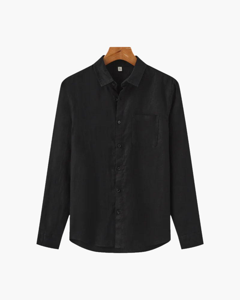 Variant image for Herre Skjorte Hvid 100% Linnen Letvægts Casual Kortærmet Skjorte til Mænd-31