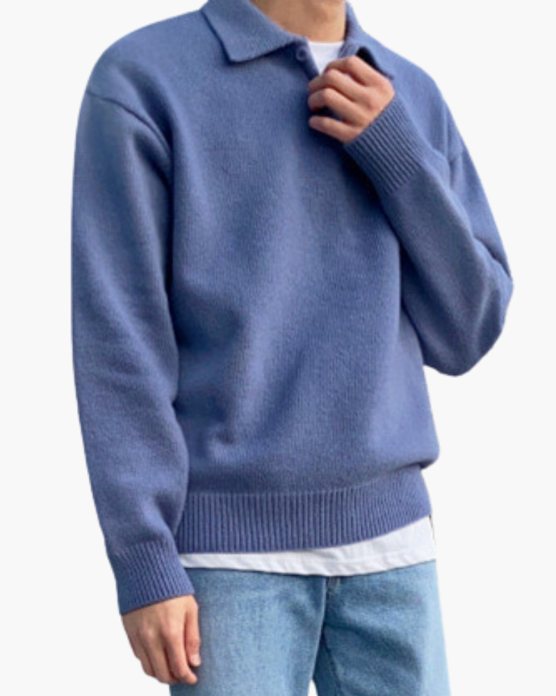 Herre Uldtrøje Grå 100% Uld Halv Zip Casual Trøje til Mænd-6