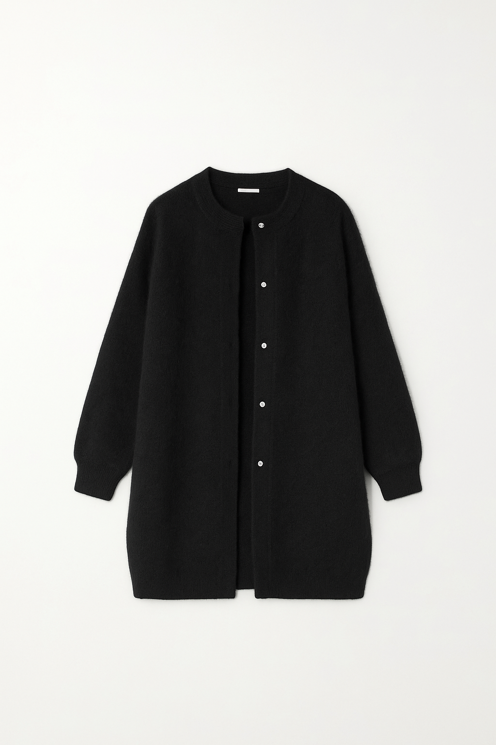Dame Cardigan Grå Katoenmix Oversized Med Lommer Elegant Casual Stil