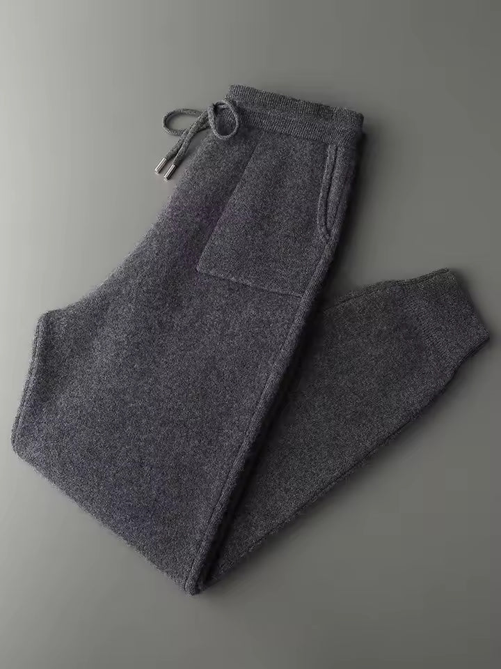 Herre Træningspak Grå 100% Cashmere Komfortabel Casual Elegant-6