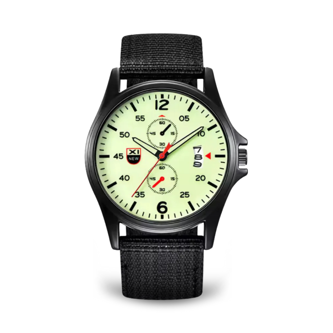 Variant image for Herreur Militært Ur Sort Nylon Kvarts Sportiv Design Med Datovisning Optimal Til Aktiv Livsstil-6