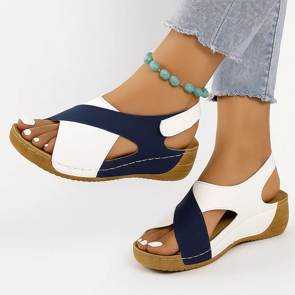 Dame Sandaler Beige Ortopædisk Komfort Ergonomisk Design Med Dæmpning Til Strand Og Café